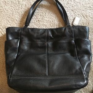 Coach Black Leather Tote Bag